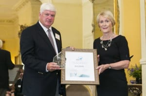 Ross Spencer (SOS Marine) pictured here receiving his award from Her Excellency the Honourable Kerry Sanderson AO